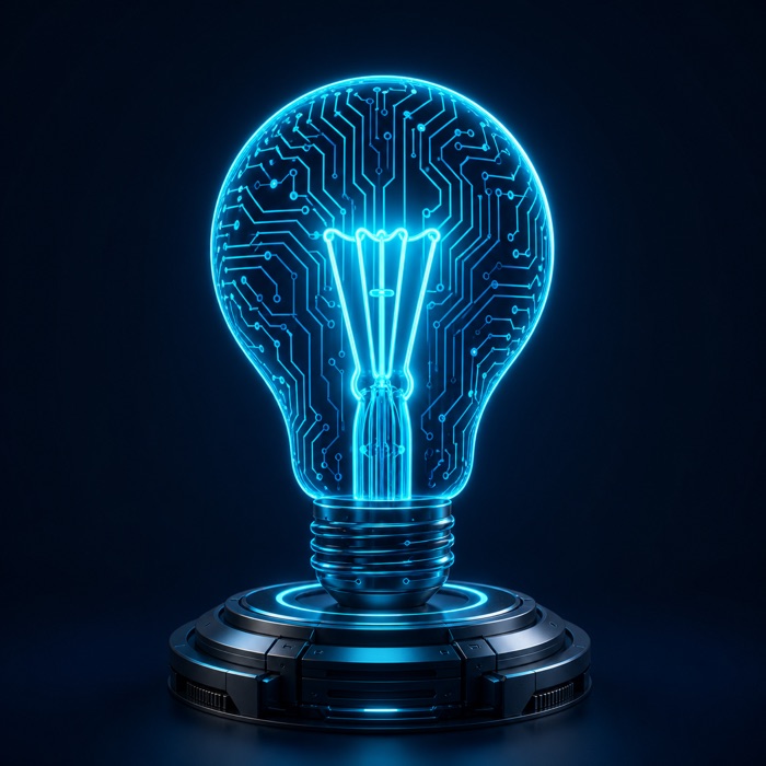 Circuit lightbulb hologram